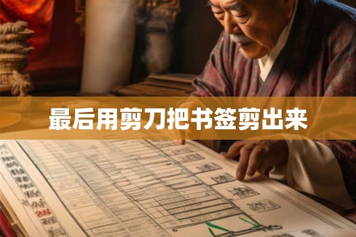 最后用剪刀把书签剪出来