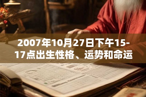 2007年10月27日下午15-17点出生性格、运势和命运