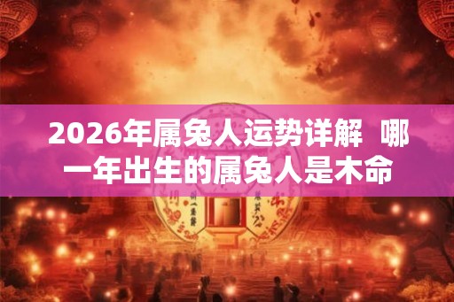 2026年属兔人运势详解  哪一年出生的属兔人是木命