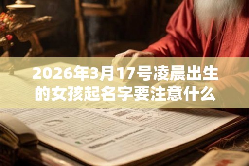 2026年3月17号凌晨出生的女孩起名字要注意什么