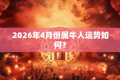 2026年4月份属牛人运势如何？