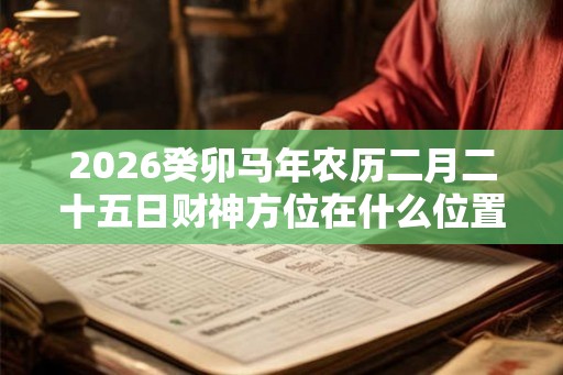 2026癸卯马年农历二月二十五日财神方位在什么位置？