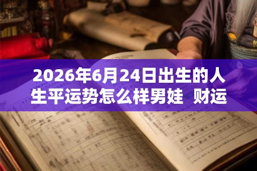 2026年6月24日出生的人生平运势怎么样男娃  财运如何