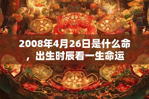 2008年4月26日是什么命，出生时辰看一生命运