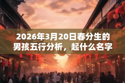 2026年3月20日春分生的男孩五行分析，起什么名字好？