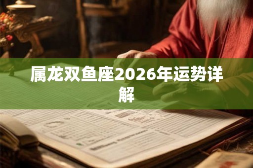属龙双鱼座2026年运势详解