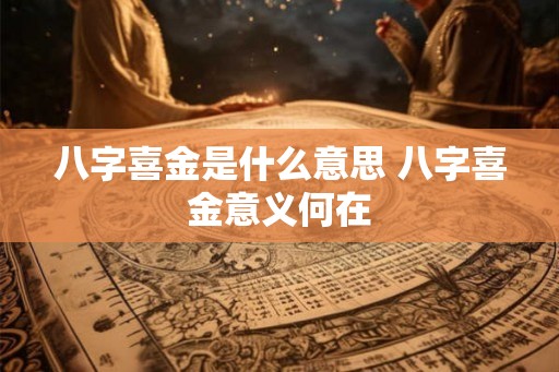 八字喜金是什么意思 八字喜金意义何在