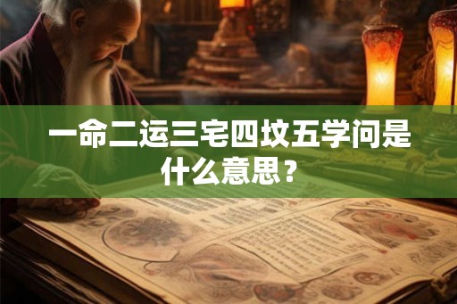 一命二运三宅四坟五学问是什么意思？