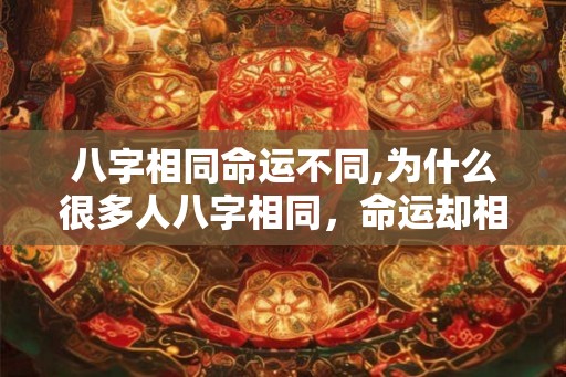 八字相同命运不同,为什么很多人八字相同，命运却相差甚远