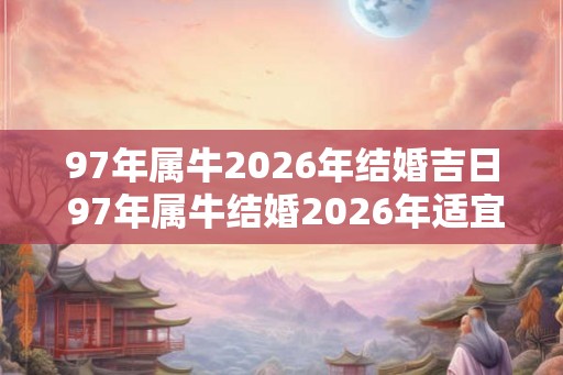 97年属牛2026年结婚吉日 97年属牛结婚2026年适宜吗