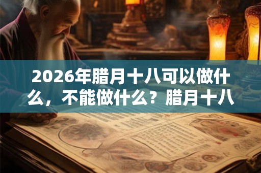 2026年腊月十八可以做什么，不能做什么？腊月十八有什么习俗吗？