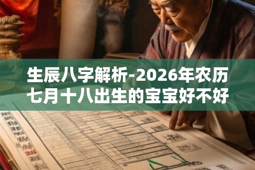 生辰八字解析-2026年农历七月十八出生的宝宝好不好