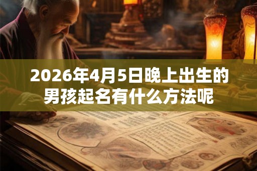 2026年4月5日晚上出生的男孩起名有什么方法呢