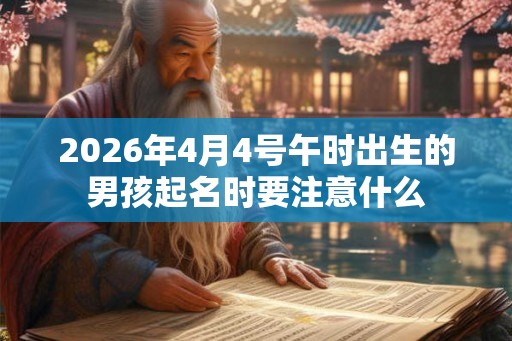 2026年4月4号午时出生的男孩起名时要注意什么