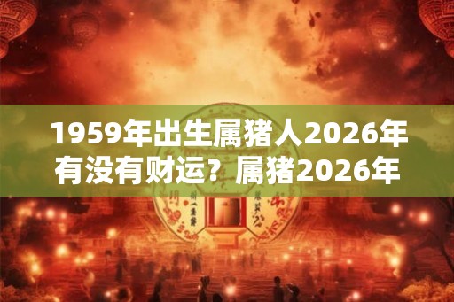 1959年出生属猪人2026年有没有财运？属猪2026年犯几月？
