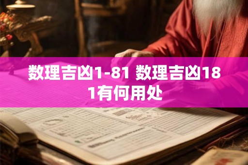 数理吉凶1-81 数理吉凶181有何用处