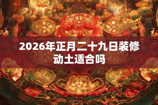 2026年正月二十九日装修动土适合吗