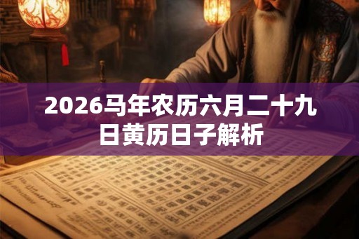 2026马年农历六月二十九日黄历日子解析