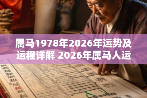 属马1978年2026年运势及运程详解 2026年属马人运势如何