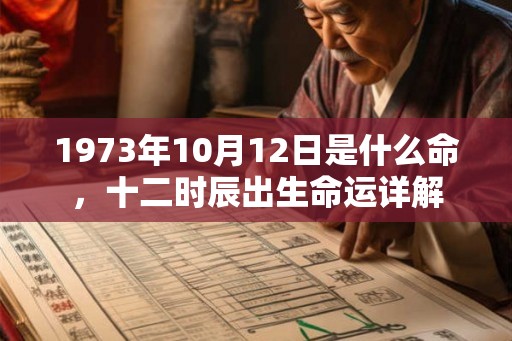 1973年10月12日是什么命，十二时辰出生命运详解