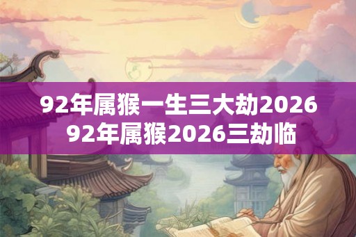 92年属猴一生三大劫2026 92年属猴2026三劫临 92年属猴一生三大劫2026 92年属猴2026三劫临