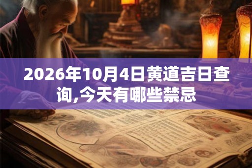 2026年10月4日黄道吉日查询,今天有哪些禁忌