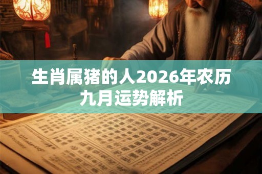 生肖属猪的人2026年农历九月运势解析