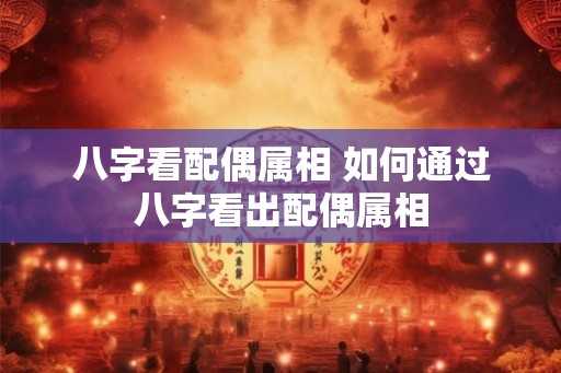 八字看配偶属相 如何通过八字看出配偶属相