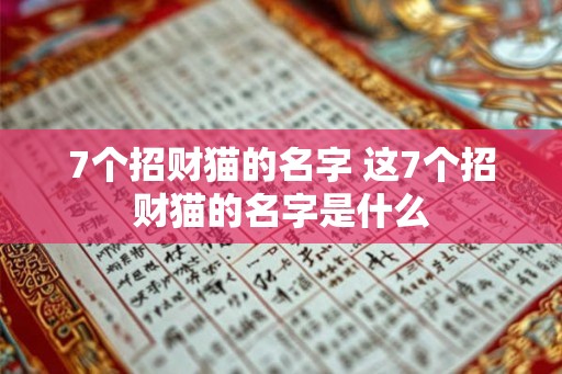 7个招财猫的名字 这7个招财猫的名字是什么