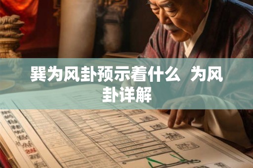 巽为风卦预示着什么  为风卦详解
