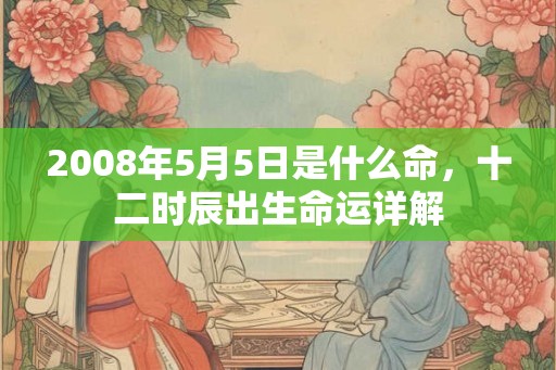 2008年5月5日是什么命，十二时辰出生命运详解