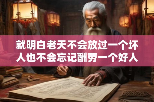 就明白老天不会放过一个坏人也不会忘记酬劳一个好人