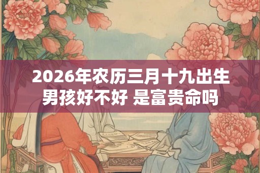 2026年农历三月十九出生男孩好不好 是富贵命吗