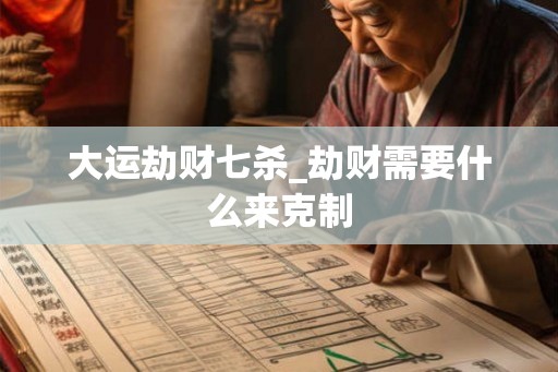 大运劫财七杀_劫财需要什么来克制