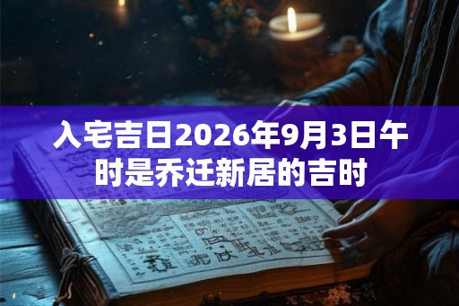 入宅吉日2026年9月3日午时是乔迁新居的吉时