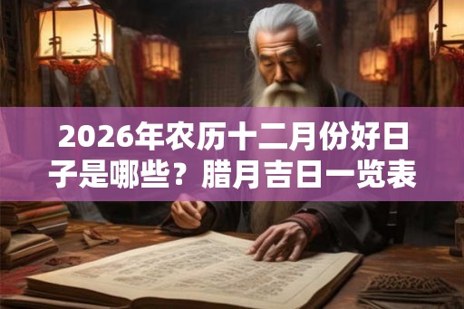 2026年农历十二月份好日子是哪些？腊月吉日一览表