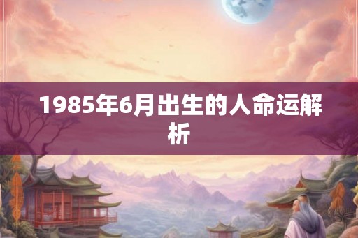 1985年6月出生的人命运解析