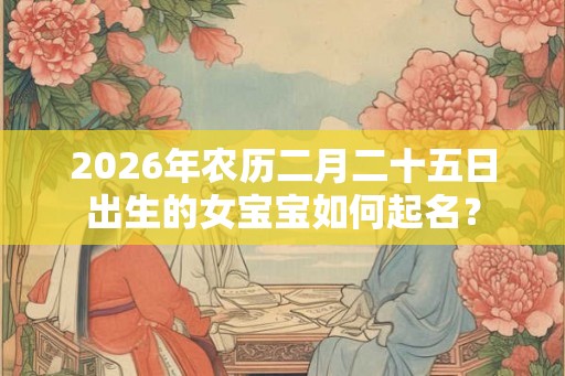 2026年农历二月二十五日出生的女宝宝如何起名？