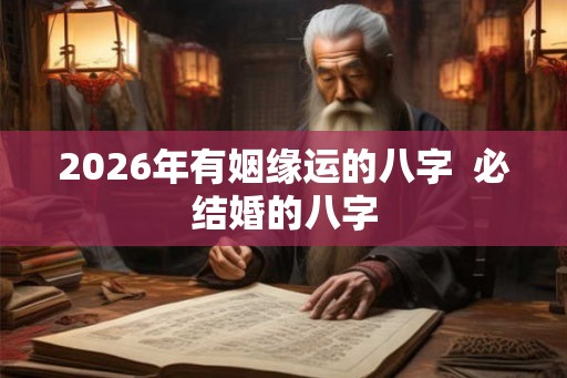 2026年有姻缘运的八字  必结婚的八字