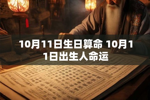 10月11日生日算命 10月11日出生人命运