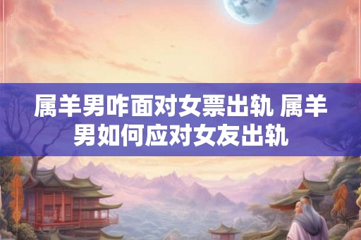 属羊男咋面对女票出轨 属羊男如何应对女友出轨