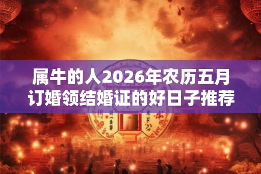 属牛的人2026年农历五月订婚领结婚证的好日子推荐