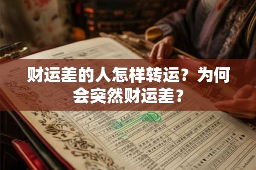 财运差的人怎样转运？为何会突然财运差？