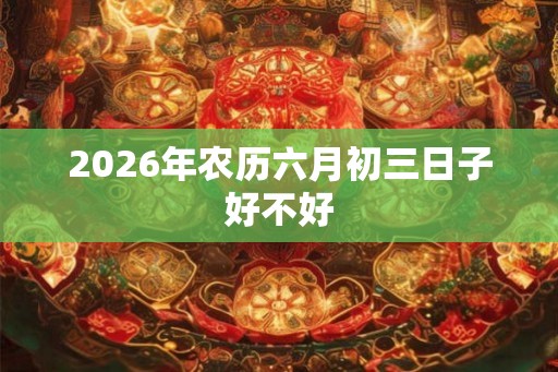 2026年农历六月初三日子好不好