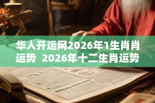 华人开运网2026年1生肖肖运势  2026年十二生肖运势运程