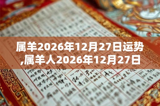 属羊2026年12月27日运势,属羊人2026年12月27日财运,生肖羊2026年12月27日运势