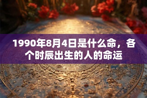 1990年8月4日是什么命，各个时辰出生的人的命运