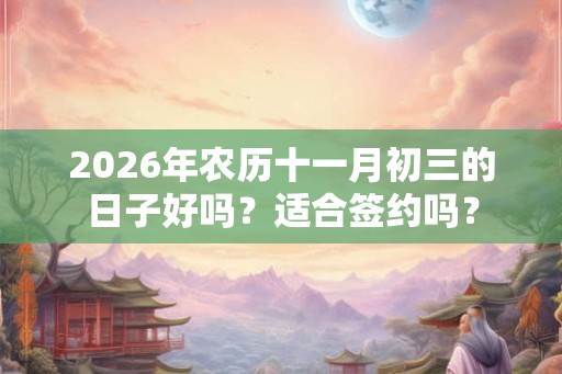 2026年农历十一月初三的日子好吗？适合签约吗？