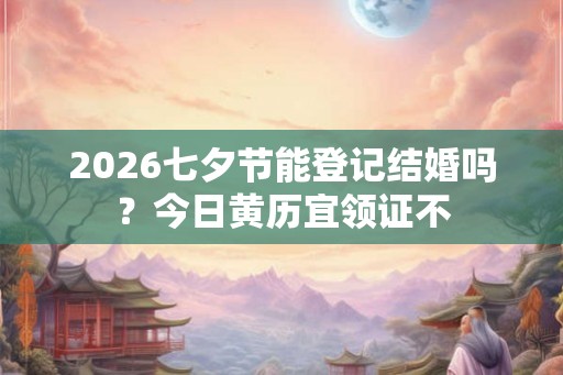 2026七夕节能登记结婚吗？今日黄历宜领证不