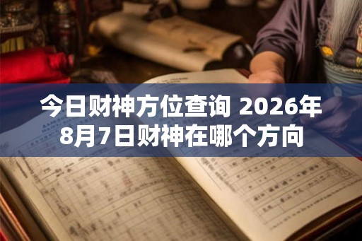今日财神方位查询 2026年8月7日财神在哪个方向